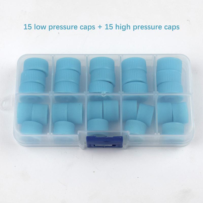 30Pcs Service Port Valve Dust Cap High / Low Side Air Conditioning Pipeline Replacement Auto Air Conditioner Cap