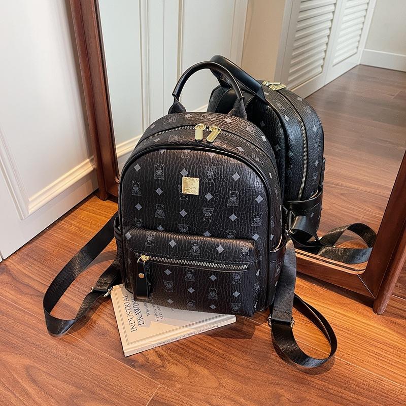 2025 New Large-capacity Backpack Female Cartoon Cute Bear Lady Backpack Korean Version Foreign-style Printed Backpack Tide