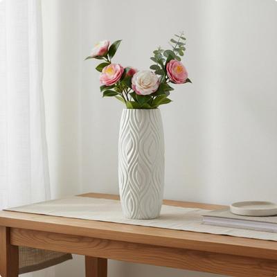 Vase ShatterResistant Nordic Design Textured Pattern House Decoration for Living Room,