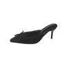 Fashion New Leopard Print Women High Heel Slipper Pointed Toe Thin Low Heel Sandal Ladies Mules Shoes Zapatos Mujer