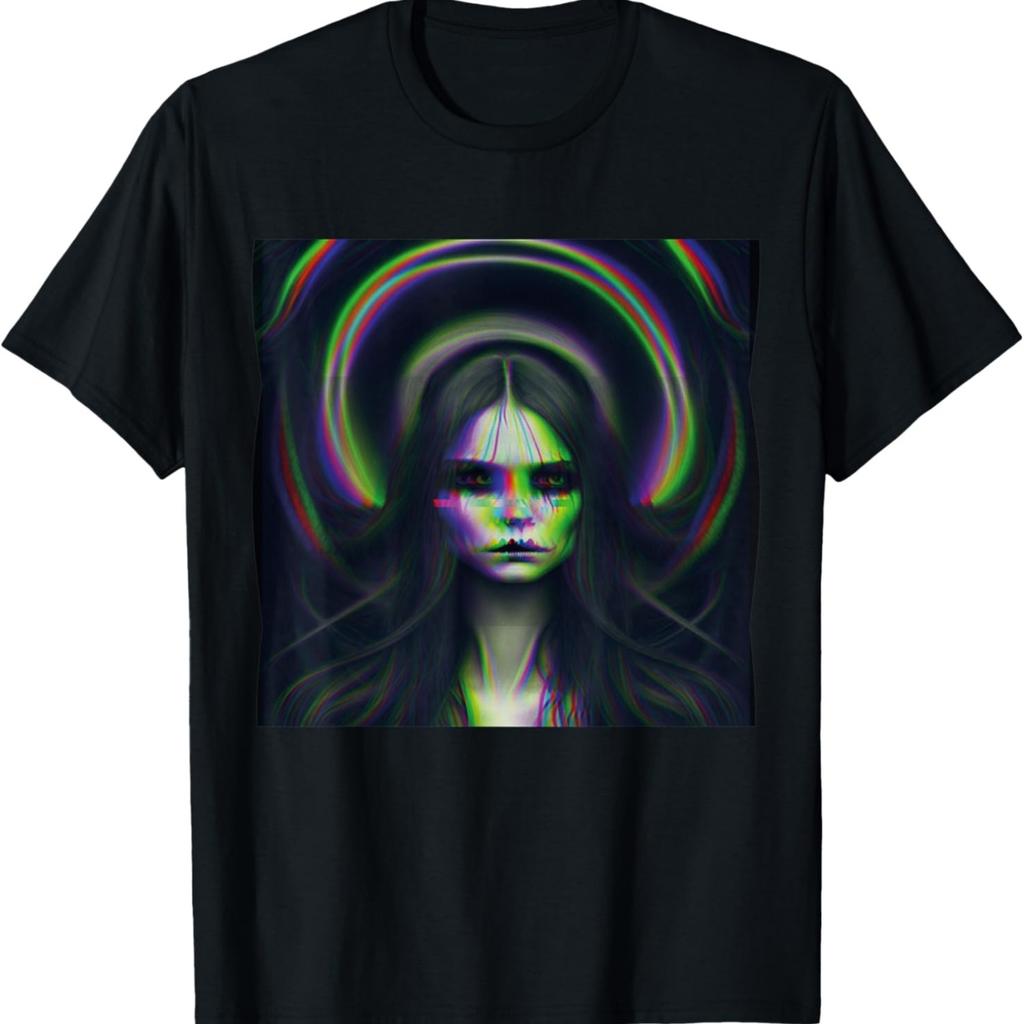 Goth Aesthetic Grunge Occult Emo Satanic Girl Horror Glitch T-Shirt