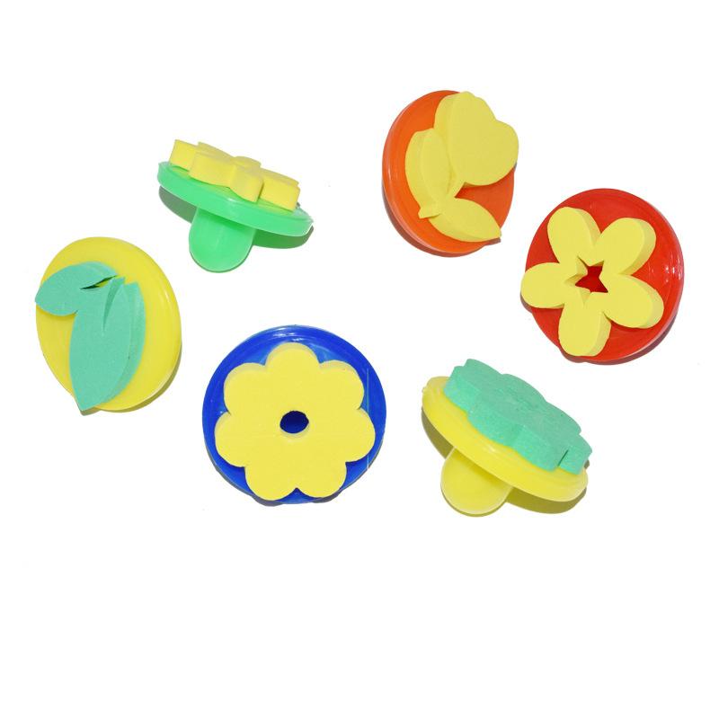Children Drawing Toys Sponge Brush Kit Kid DIY Printing Early Education Toys Parent-child Interaction Brain-boosting TMZ