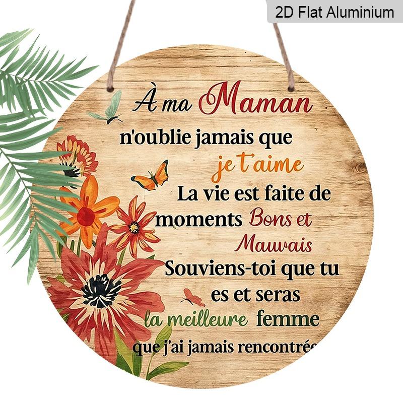 

2D Flat Retro French Aluminum Wall Decoration, Available in Various Sizes with An Antique Wood Grain and Pastoral Style, Is An Ideal Choice for Home 20*20cm