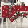 Weihnachts-Weihnachtsstern Rechteckiger Tischdecke für Tischdekor Winter Xmas Floral Schneeflocken Tischdecke Weihnachtsdekorationen