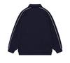 Wild Man Trendy American Letter Embroidery Waffle Knit Sweatshirt, Spring/Autumn Academy Style Half-Zip Polo