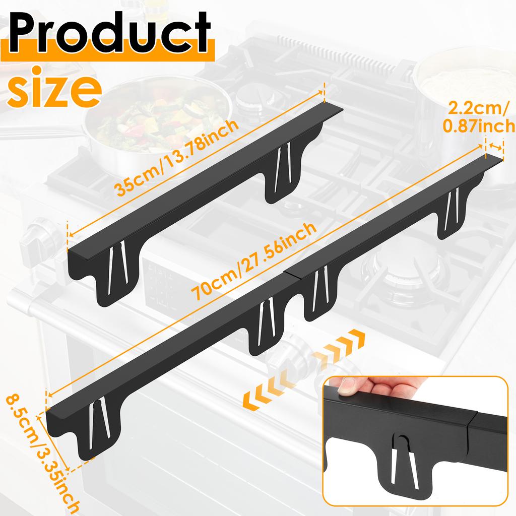 Herdlückenabdeckungen Edelstahl Herdspaltabdeckungen Hitzebeständige Ofenspaltfüller Dichten Lücken zwischen Kochfeld und Arbeitsplatte ab