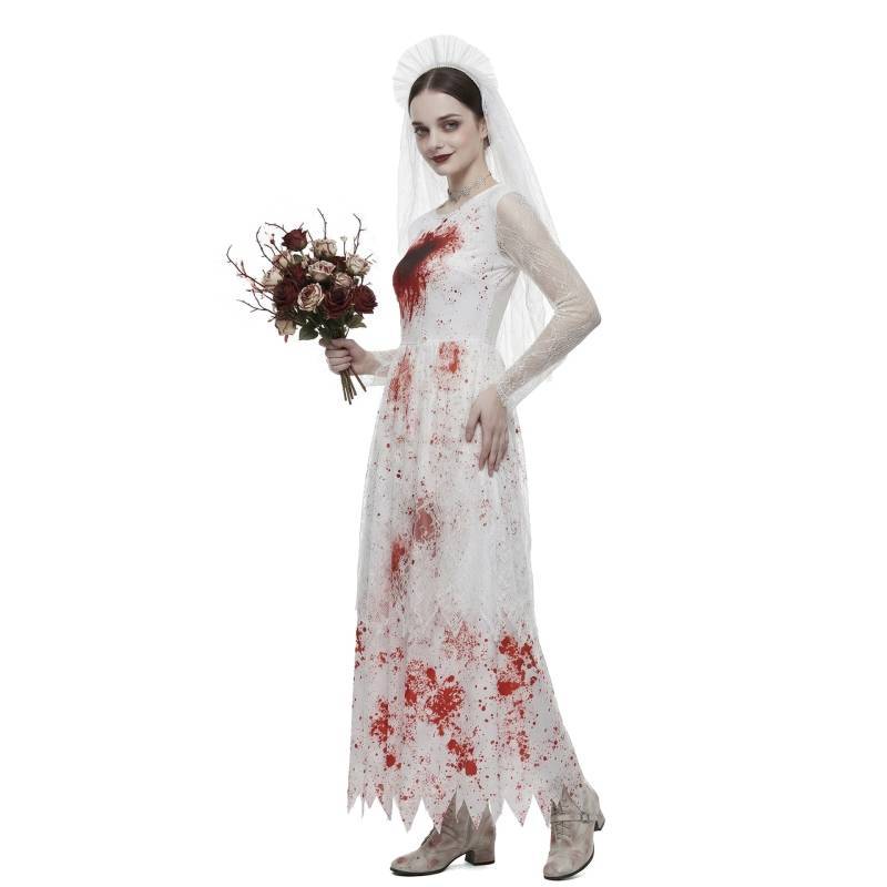 Halloween Ghost Bride Costume Dress Polyester Spandex For Cosplay Party Stage Performance