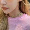 Colored natural stone neck chain necklace cold wind versatile ins wind collarbone chain