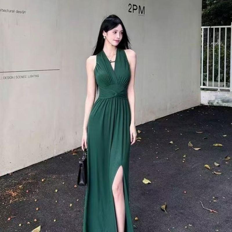 Pure desire style fashion high-end V-neck vest skirt women's summer new slim and thin temperament dress