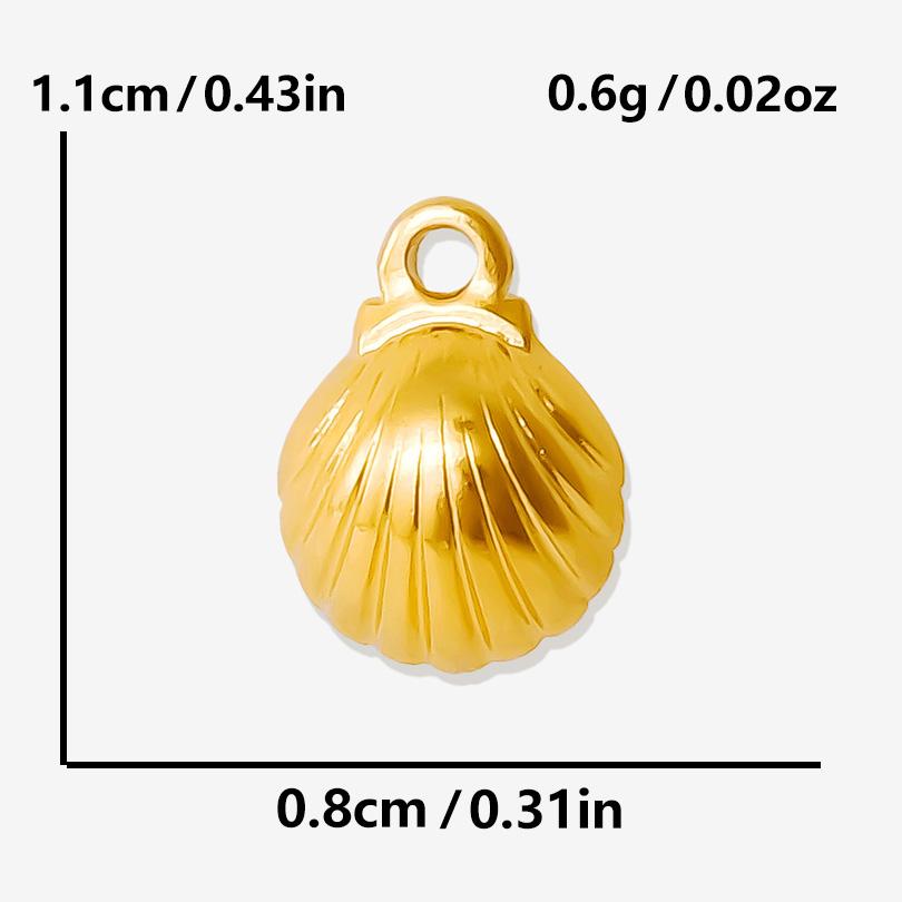 5pcs Gold Color Marine Animals Charm Sea Horse Turtle Shell Conch Starfish Coral Stainless Steel Pendant For Jewelry Making Bulk
