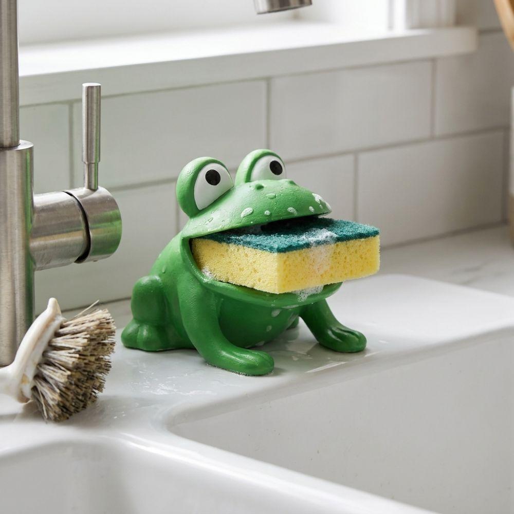 Großmaul Frosch Froschförmiges Schwammaufbewahrungsregal für Küchenarbeitsplatte