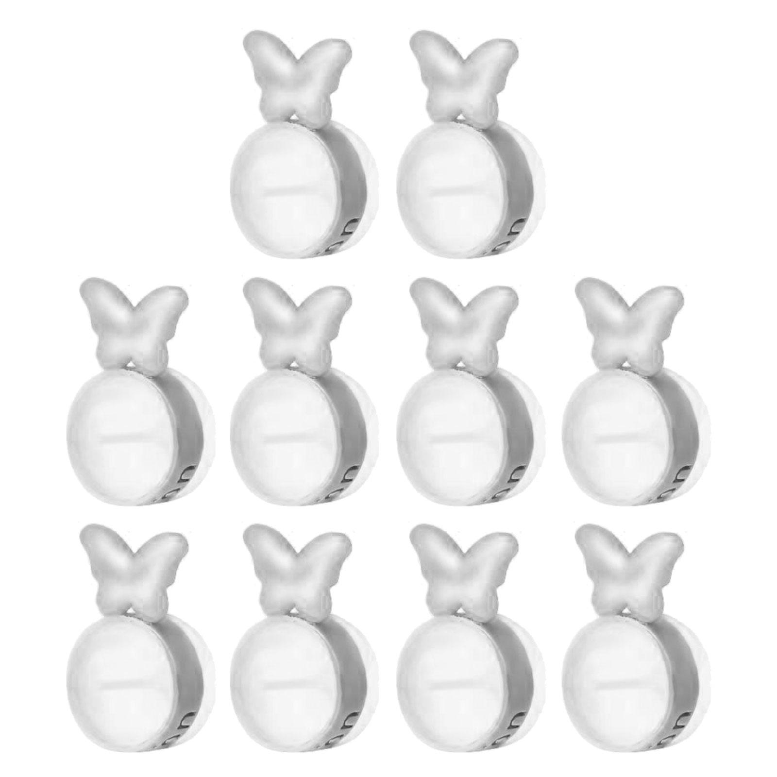 

10 шт. серьги-бабочки, подкладки, замена, гипоаллергенные серьги, аксессуары для изготовления ювелирных изделий белый