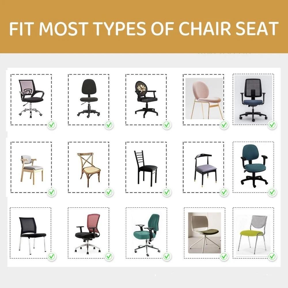 2Pcs/Set Breathable Office Chair Cover Stretchable Removable Chair Seat Slipcovers Anti-dirty Seat Cushion Cover Seat Protectors