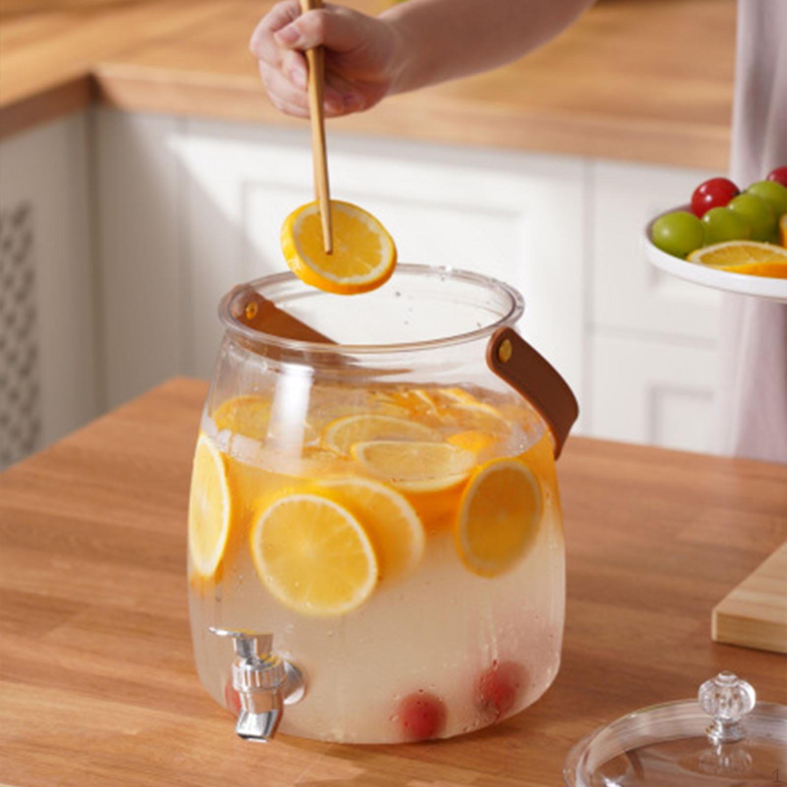 

Ведро для диспенсера для напитков с подставкой для крана, прозрачная банка для сока для холодного чайника 3L