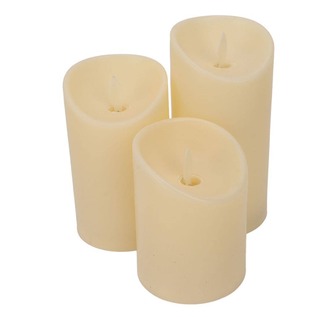 LED Flickering Flameless Candles with Remote Realistic Battery Operated Electronic Flickering LED Pillar Candles for Home Decor 7.5cm