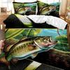 Big Pike Hunting Fly Fishing Bedding Set Bedroom Soft Modern Bedspreads Comefortable Kids Duvet Cover Quilt Cover And Pillowcase