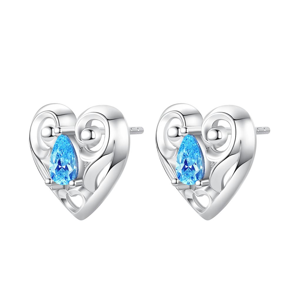 Kupfer Süß Lieblich Liebe Herz Serie Stecker Ohrring Zirkon Für Frauen Exquisite Alltagsschmuck Accessoires Geschenke