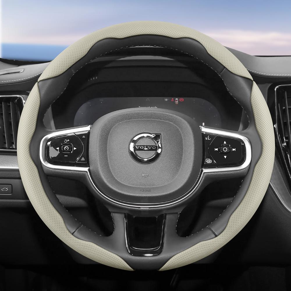 Suitable for Volvo Breathable Holes Leather Steering Wheel Cover Segmented Quick Release Design Non-Slip Durable V40 V70 S60 C30 S40 