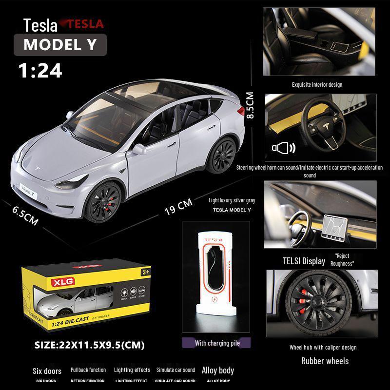 

Tesla Model Y Alloy Toy Car 1:24 - Children s Simulation Model