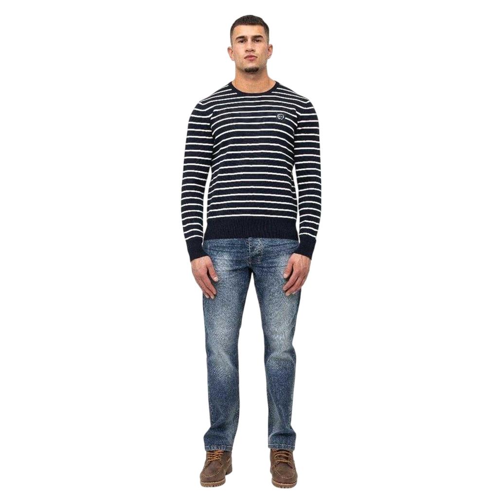 Marshall Artist Mens Striped Rib Knit Sweater Top