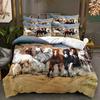 3pcs Horse Duvet Cover Set, 3D Print Wild Animal Horses Duvet Cover With Pillowcase, Soft Comfortable Breathable Bedding Set