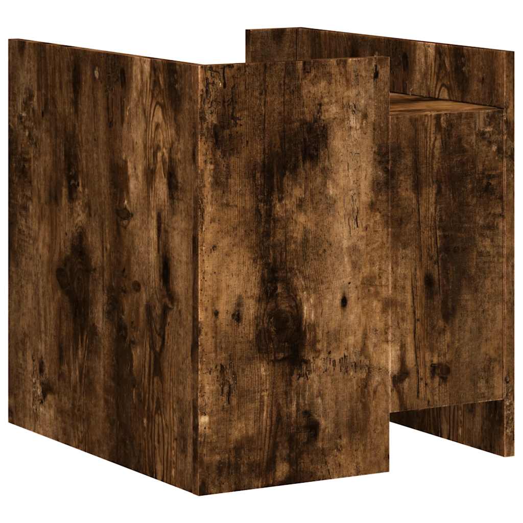 Nightstand Smoked Oak 45x50x50 cm Engineered Wood