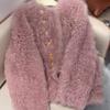 Pink Lamb Wool Imitation Fur Coat Women's Winter New Light Ripe Wind Small Top Fashion