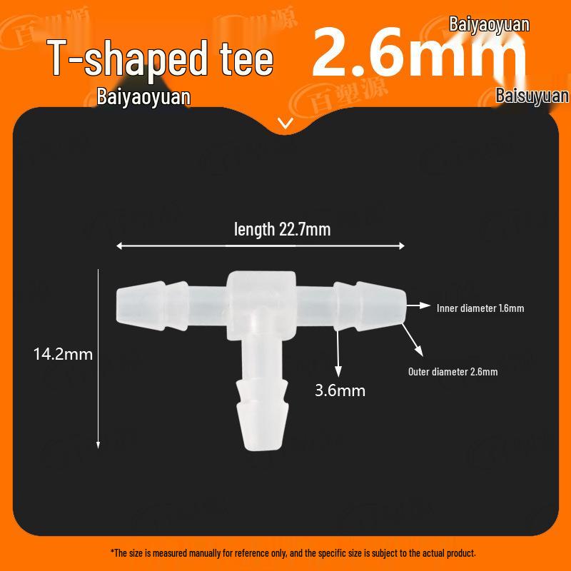 High-Temp Resistant Plastic Hose T-Connector, Quick Connect Fish Tank Accessory, PP Material