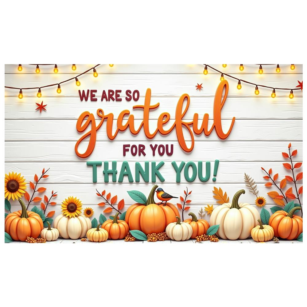 Colorful Pumpkins Harvest Festival Banner Thanksgiving Banner Seasonal Decor for Holiday Party Autumn Festival Indoor Decoration