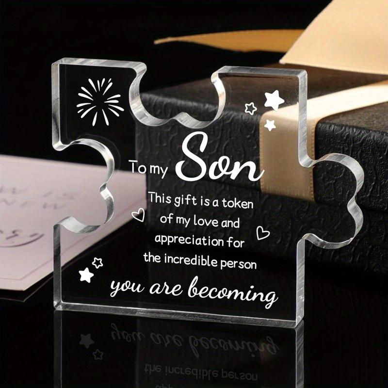 Puzzle Ornamen - Perfect Birthday, Graduation, or Back To School Gift for Son, Nurseries, Home Desk Living Room Acrylic Decoration, Classic Style H