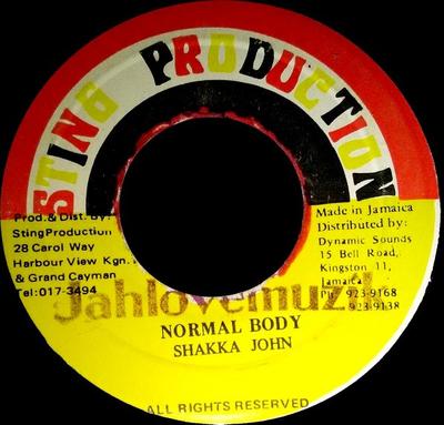 7inch Record SHAKA JOHN - Normal Body NONE Sting Productio Jamaica Reggae, Ska & Dub Used