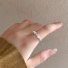 Elegant Shattered Pearl Silver Ring For Women Trendy Fashionable Adjustable Design