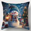 Christmas Pillowcases: Santa, Snowman, Elf, and Deer with Lanterns! Sofa room cushion cover home decoration new year gift