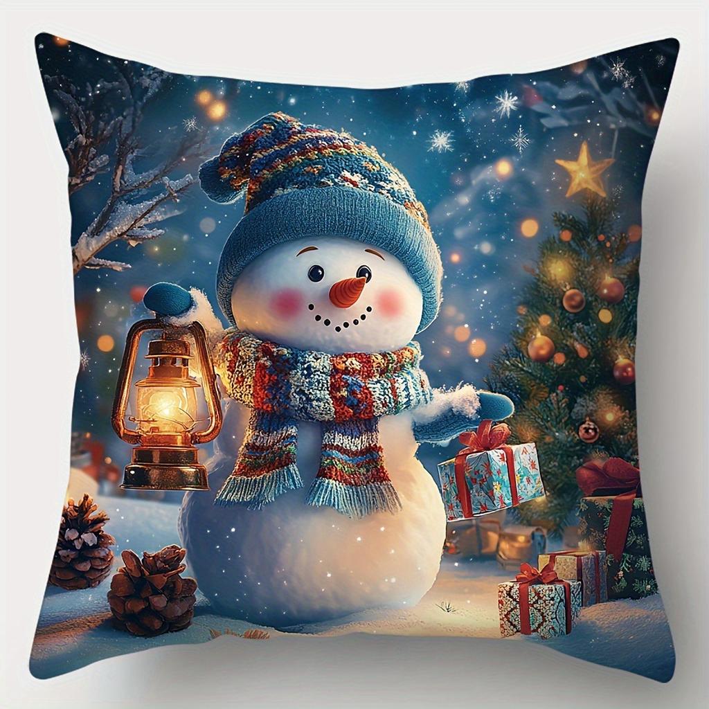 Christmas Pillowcases: Santa, Snowman, Elf, and Deer with Lanterns! Sofa room cushion cover home decoration new year gift