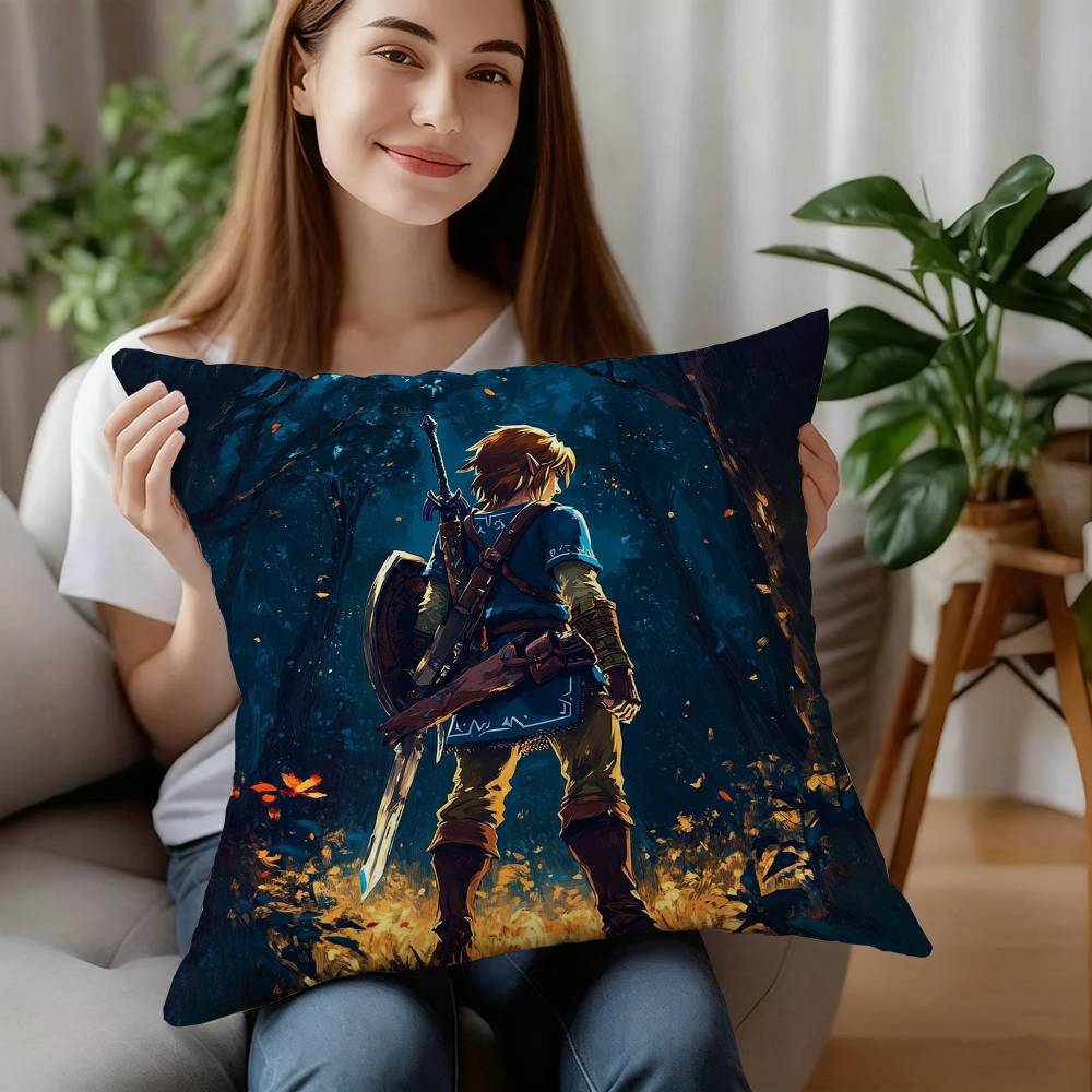 Hot Games Zeldas Legends Pillow Case Short Plush Sofa Decorative Gift Home Double-sided Printing Cushion