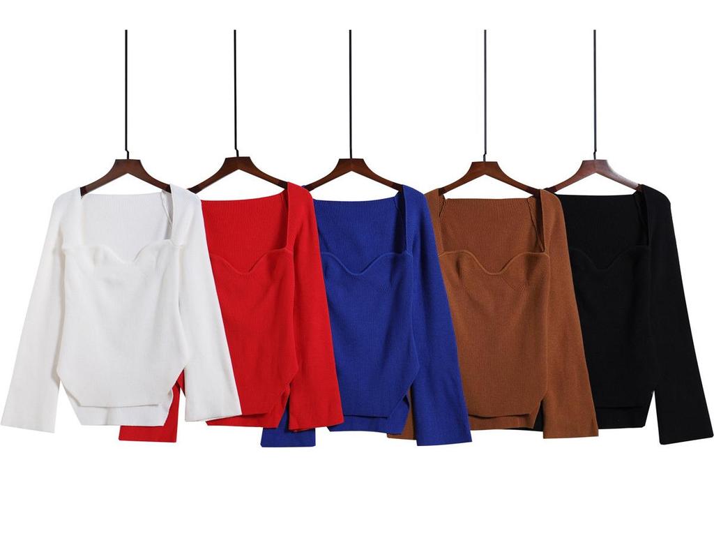 Women's Sexy Elastic Off-the-Shoulder Knitted Sweater for Autumn and Spring