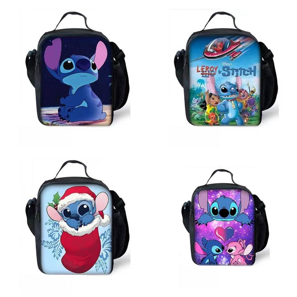 Stitch Lunch Bag With Polyester Material For School Daily Use And Lightweight Carrying