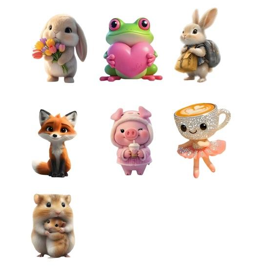 2D Acrylic Animal Hanging Ornament Car Rearview Mirror Charm Backpack Keychain Fade-Resistant Cute Car Interior Hanging Decor for Home Party Favors