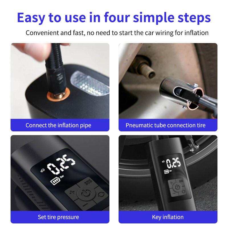 Universal Multifunction Electric Bicycle and Car Pump Bicycle air Pump with Light