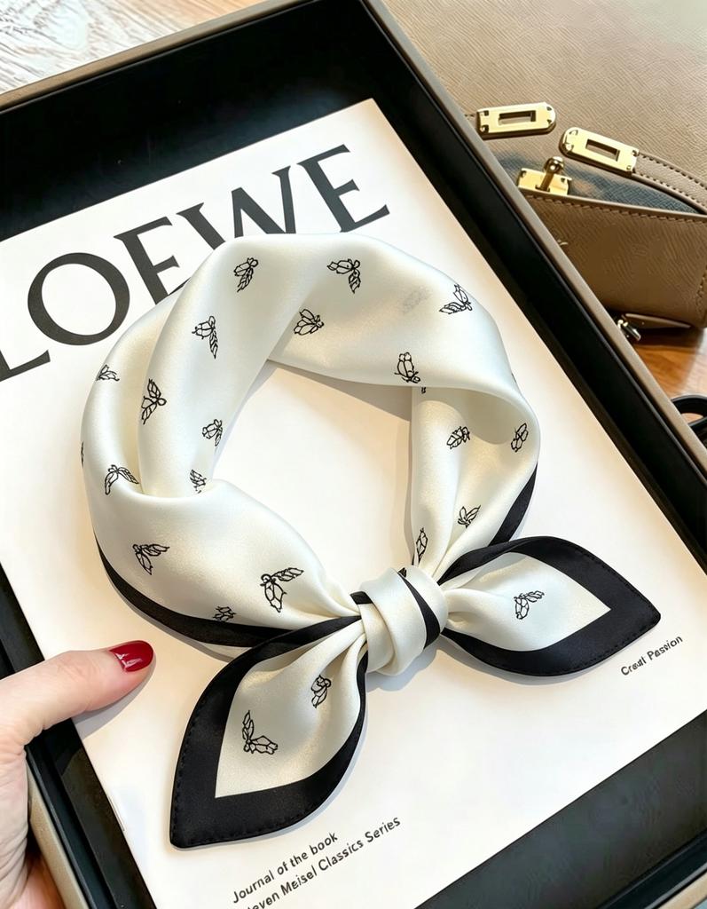 [111 mulberry silk] Bonas women's silk small square scarf silk scarf 11 new autumn and winter gift mother small scarf