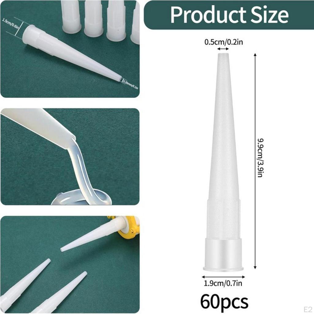 60Pcs Caulking Nozzle Tips Cone Nozzles Sealant Application Tool Kit Replace Easy To Use Sturdy