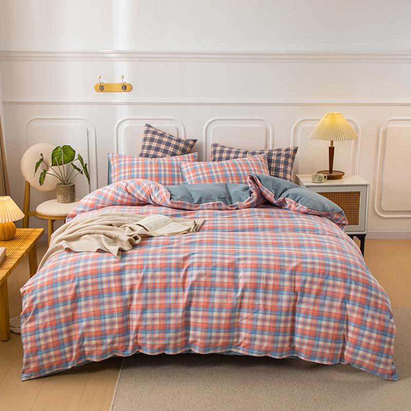 1Pc Pure Cotton Comforter Cover For Double Bed Checkered Duvet Cover Single/Queen/King Housse De Couette Without Pillowcase