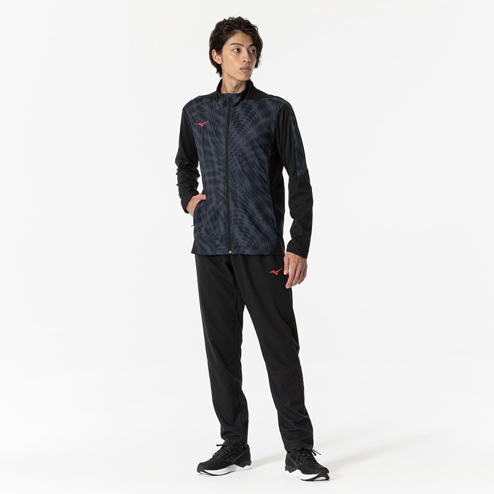 Mizuno Dry Aeroflow Hybrid Highly Training Model Black Men's Jacket, Breathable, Sweat-Wicking, Quick-Drying Jersey, 32MCB031,