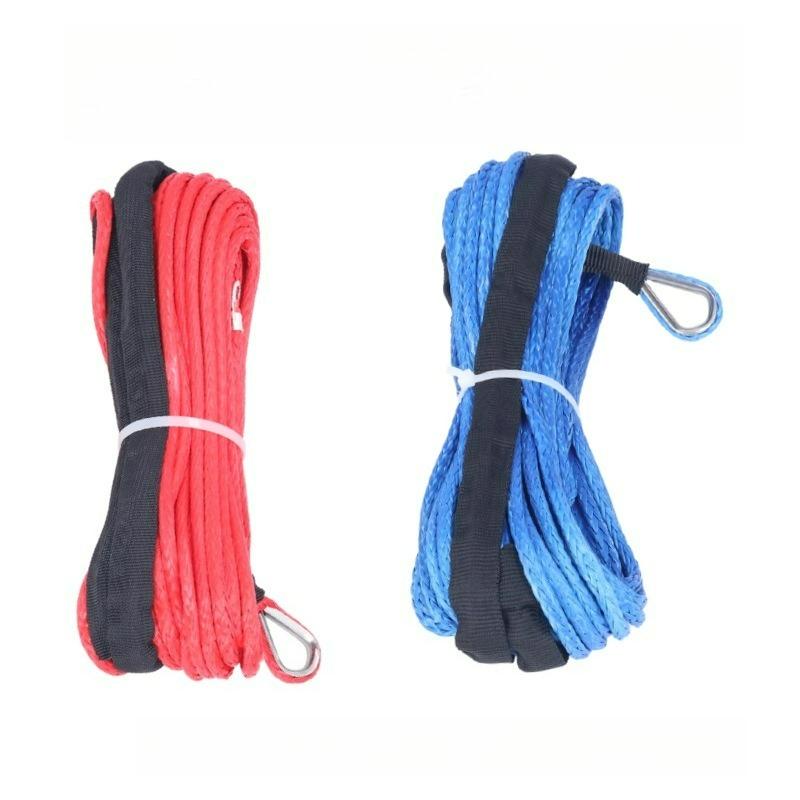 For Best Sport 6mm X 15m 7700LBs Synthetic Winch Line Cable Rope with Black Protecing Sleeve