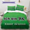 Hannover 96 Bettwäsche mit individuellem Namensmuster, Steppdecken-Set, Bettbezug, Kissenbezug, Heim-Geburtstagsgeschenk(1 Bettbezug + 2 Kissenbezüge, ohne Füllung)