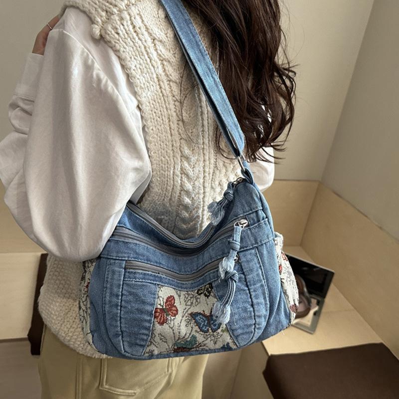 Cool Casual Denim Women's Bag High-End Fashi Trendy Ladies Crossbody Shoulder Bag For Daily Used, Gifts