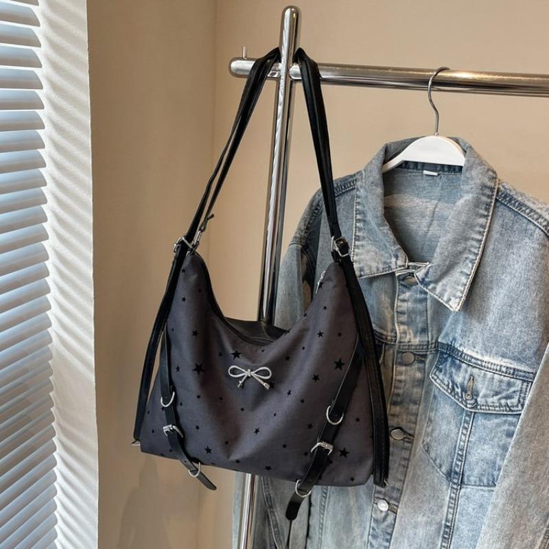 Personalized Casual Large-capacity Shoulder Bag, New Fashion Polka Dot Portable Tote Bag, Commuter Backpack.