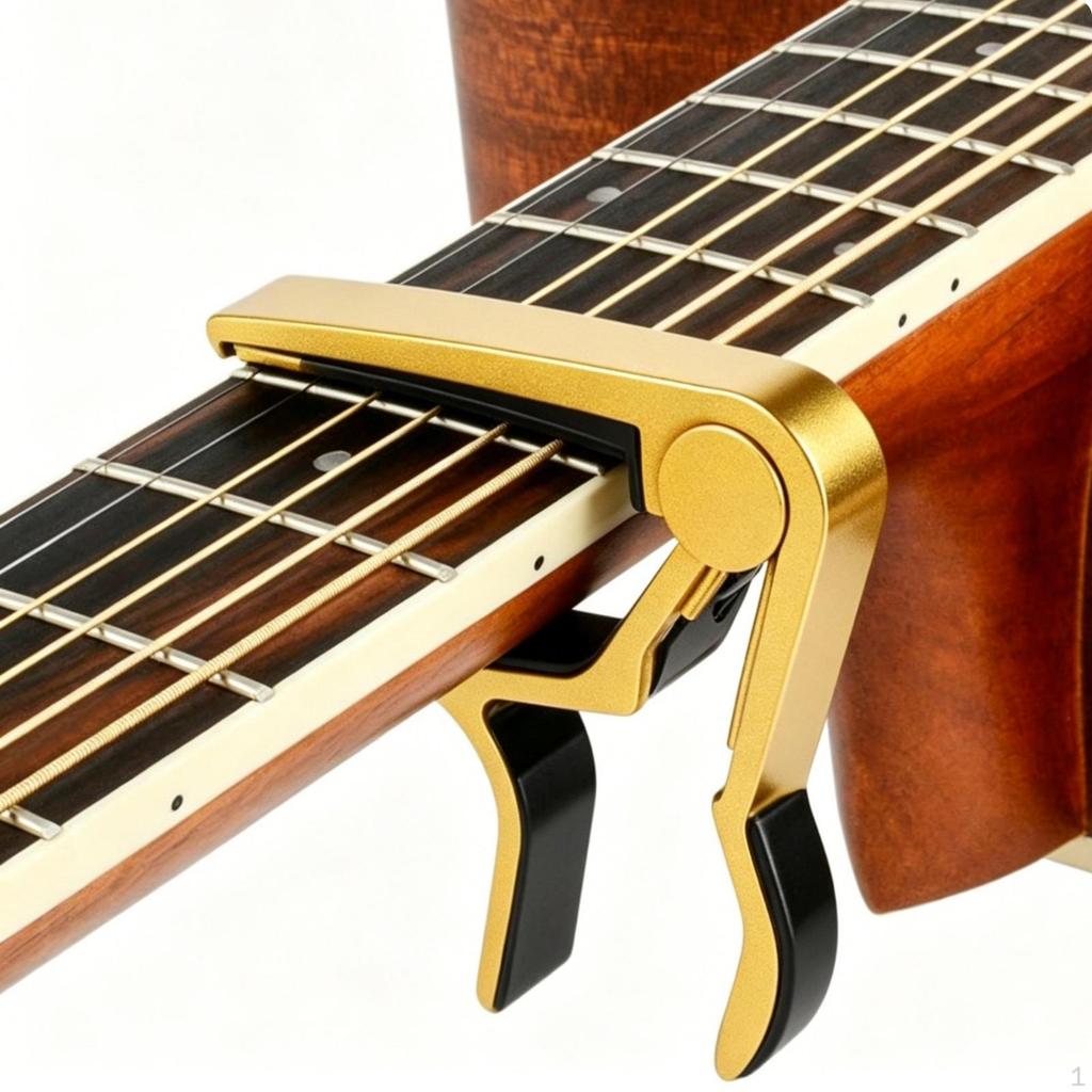 Guitar Capo Padded Hinged Music Accessory Black