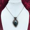 Labradorite Pendant Copper Wire Wrapped Rainbow Moonstone Pendant Gemstone Jewelry