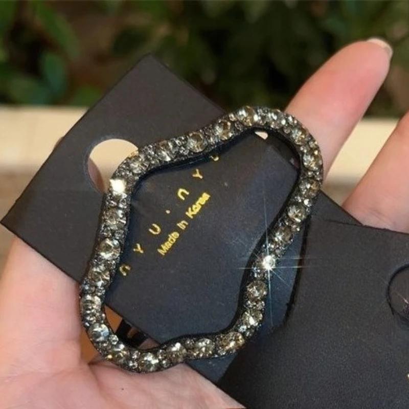 New Women Hairpin Full Diamond Cloud Shaped Back Head Hairpin Broken Hairs Finishing Headdress Grab Clips Rhinestones Headwears